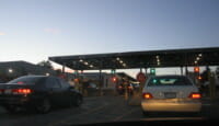 cars at a toll booth