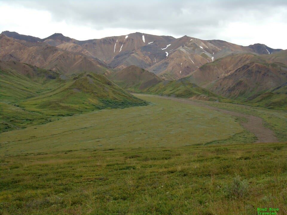 Glaciated terrain past MP 53, Denali Park Road