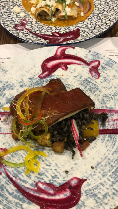 a plate of food on a table
