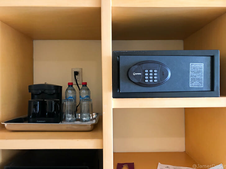 a safe on a shelf