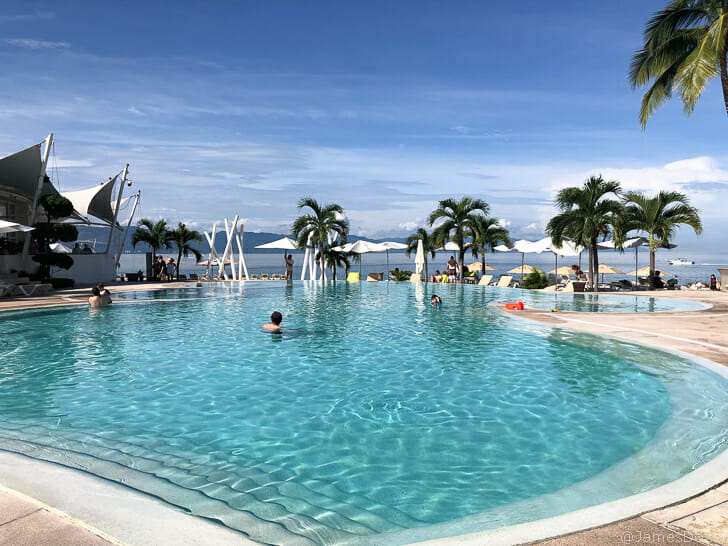a pool with people in it
