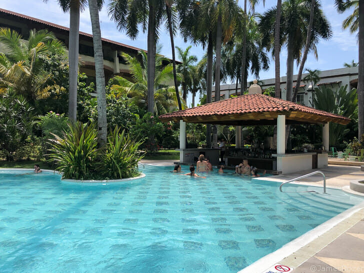 a group of people in a pool