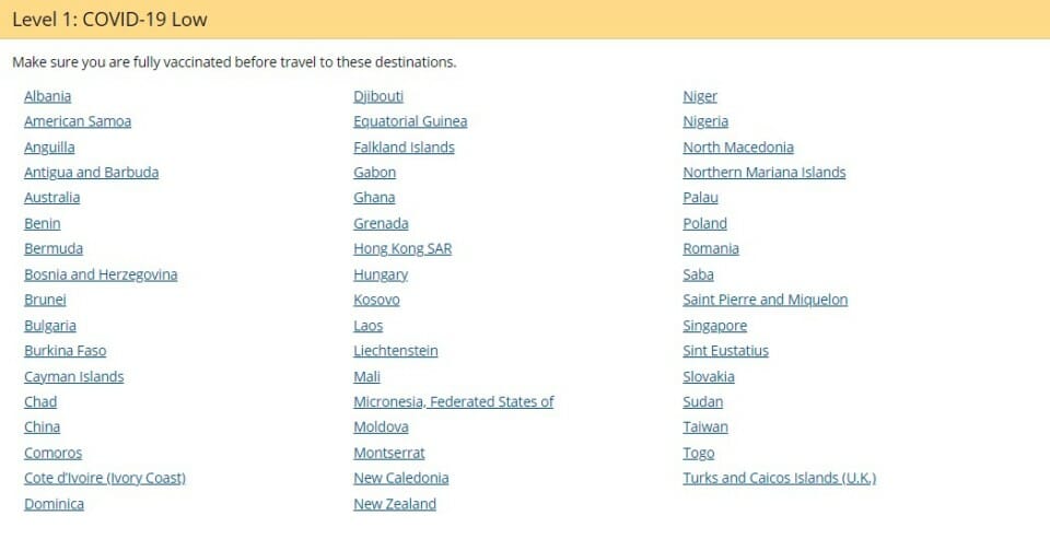 a screenshot of a travel list