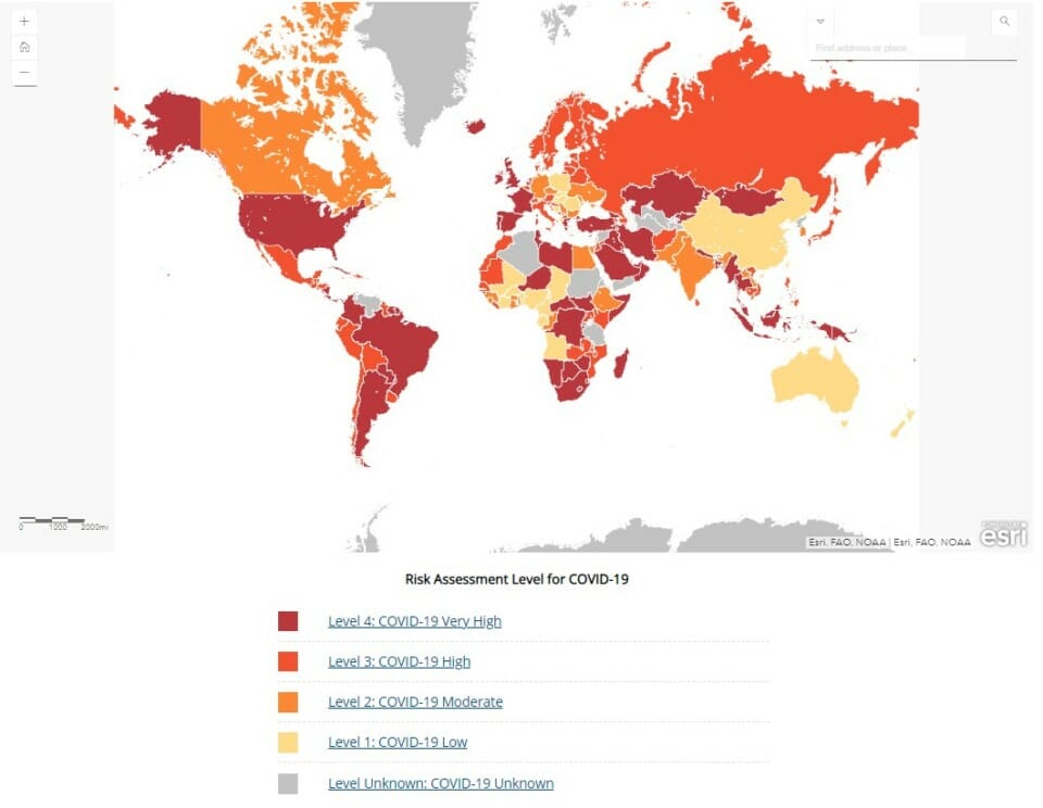 a map of the world with different colored countries/regions