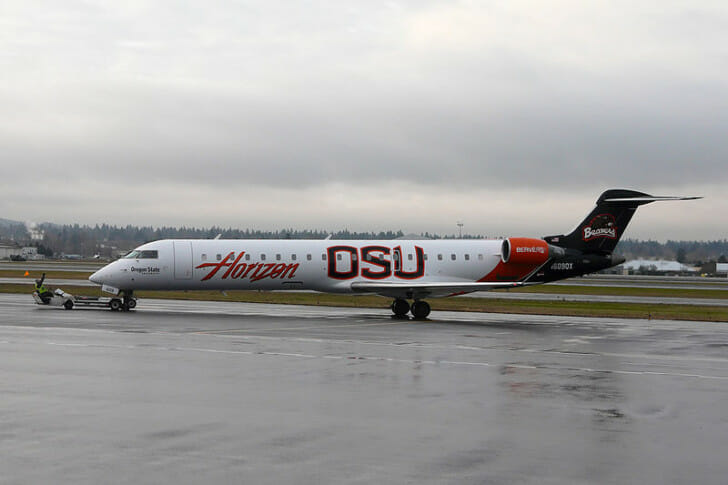 a plane on the runway