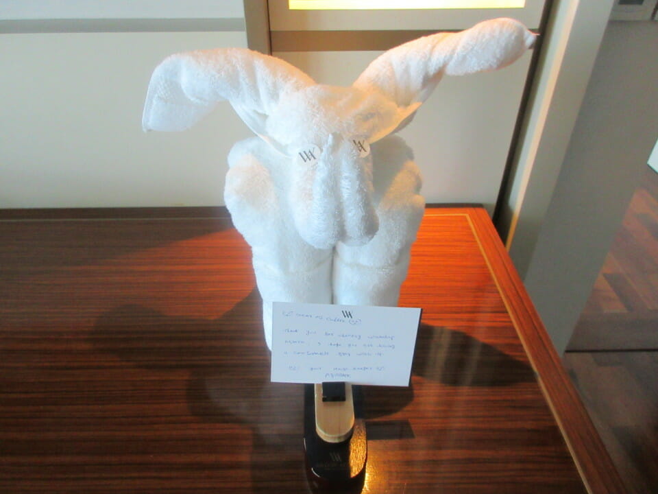a towel folded into an animal