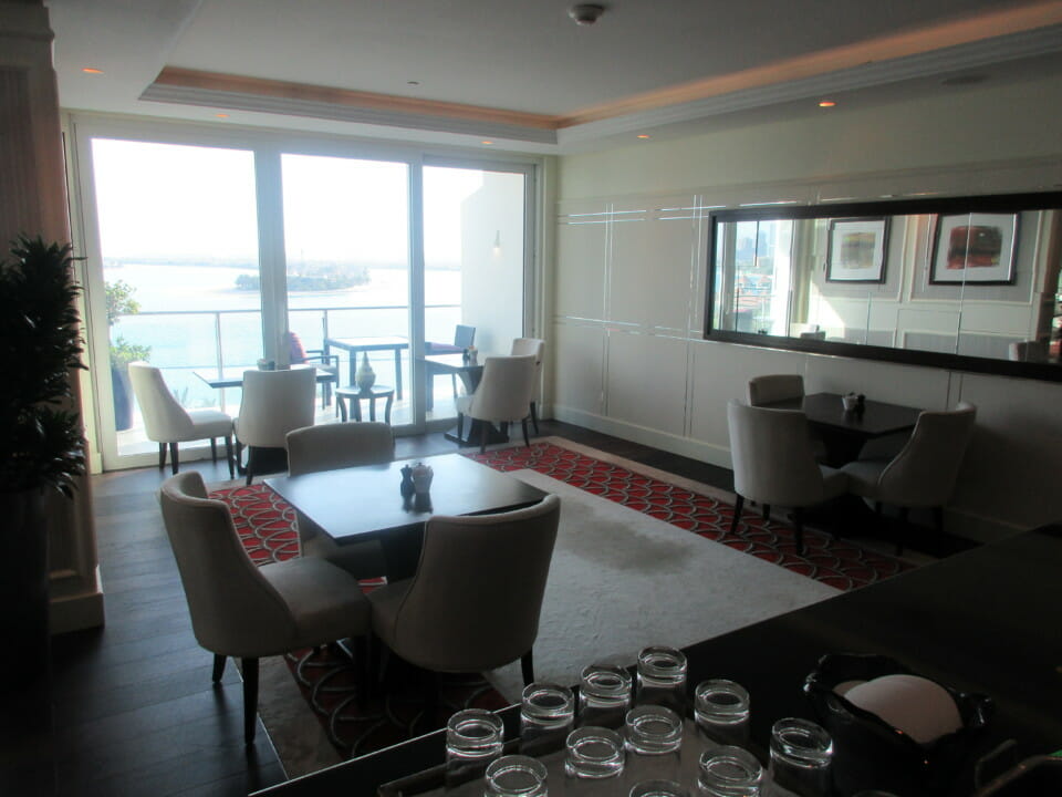 a room with a table and chairs
