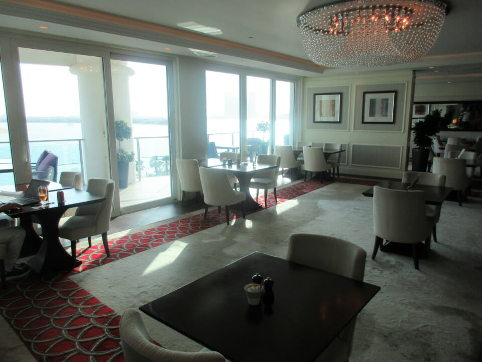 a room with tables and chairs