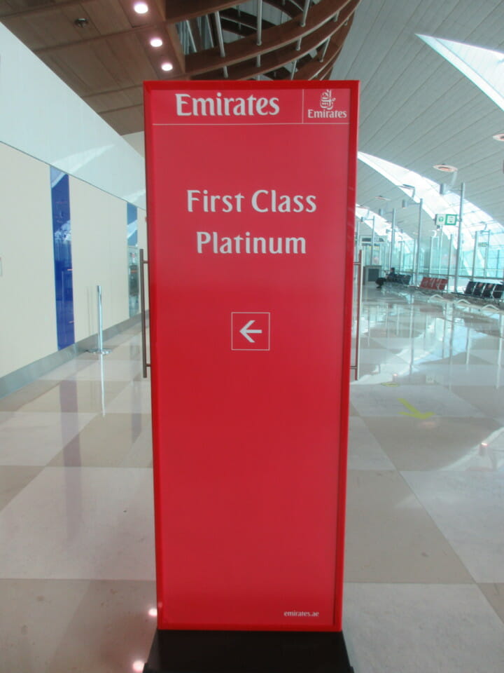 a red sign in an airport