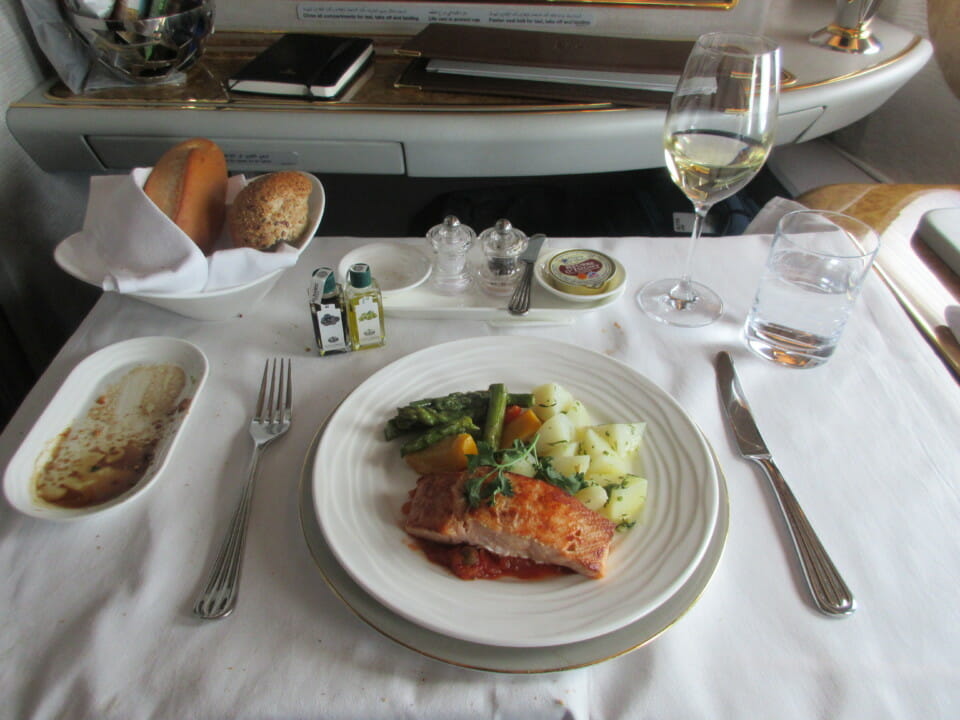 a plate of food on a table