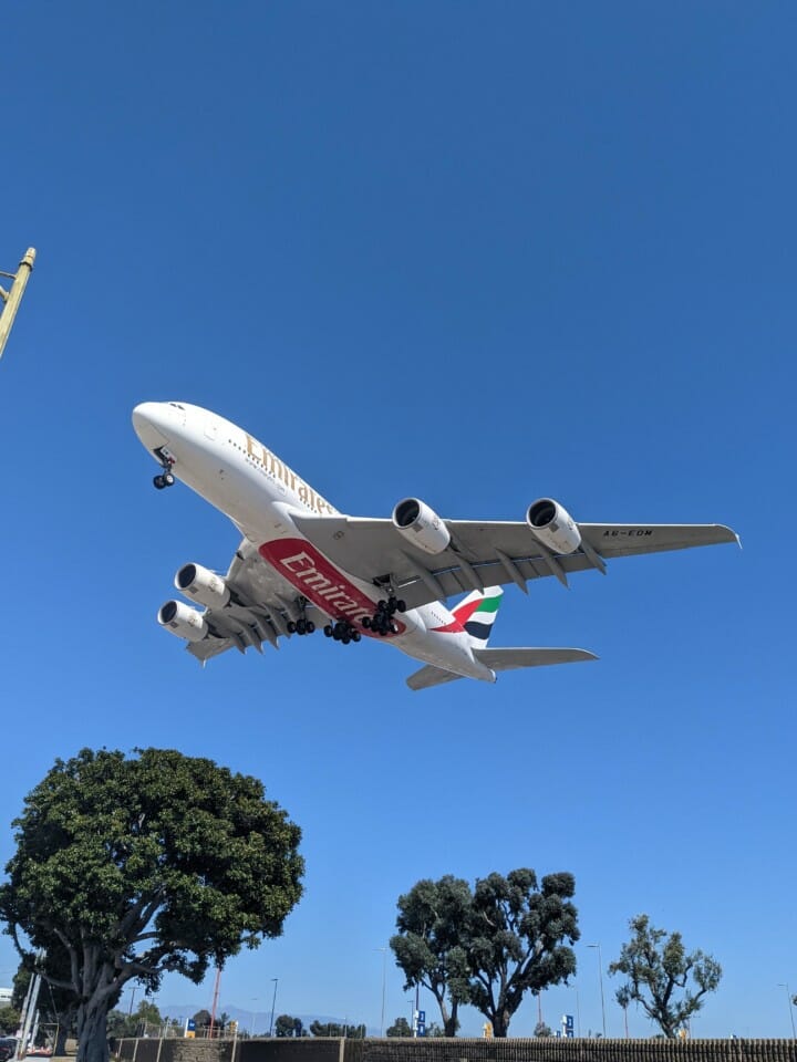 a plane flying in the sky