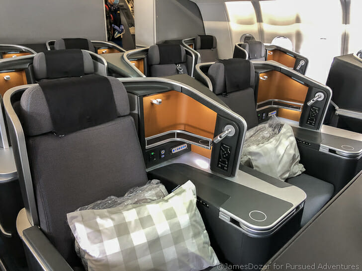 a row of seats in an airplane
