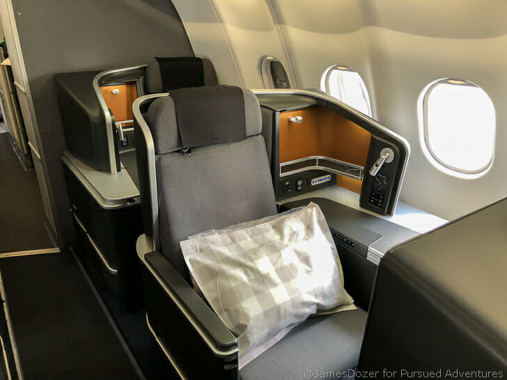 a seat in an airplane