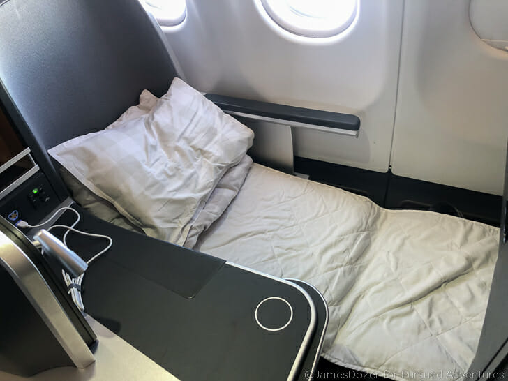 a bed in an airplane