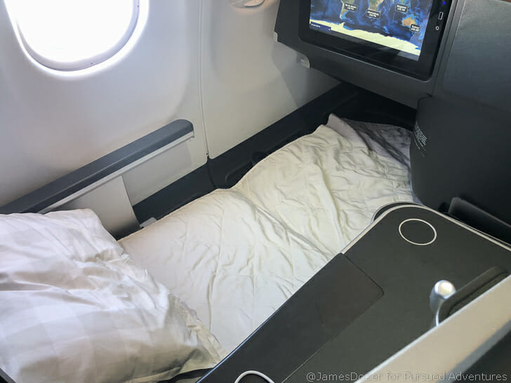a bed in an airplane