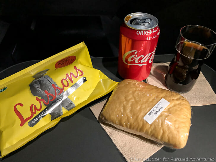 a food and drink on a table