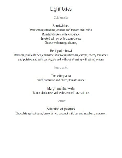 a menu of a restaurant