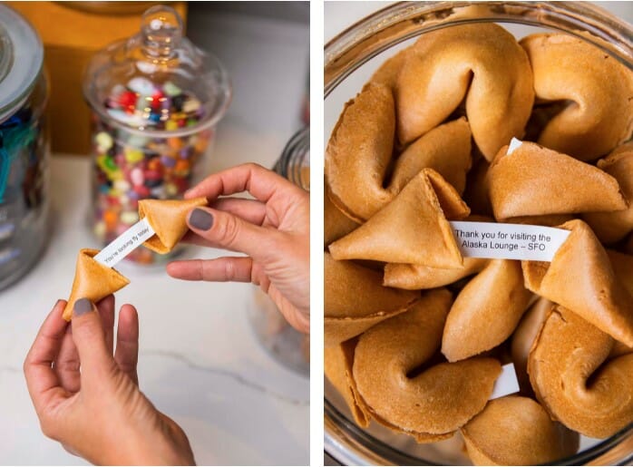 a fortune cookie in a jar