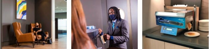 a man wearing a mask and holding a brush