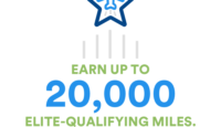 a blue and green text and a star with a plane in the middle