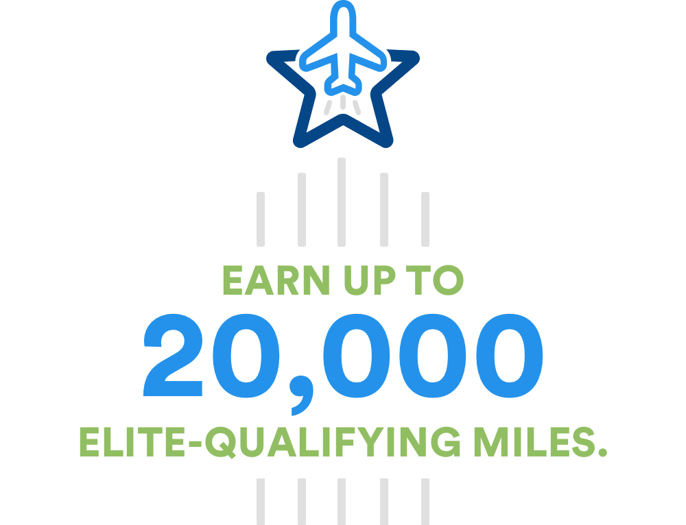 a blue and green text and a star with a plane in the middle