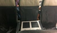 WestJet Premium B737 - blocked middle/large tray table