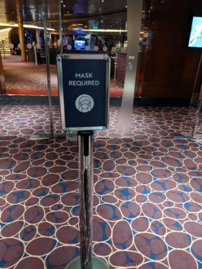 a sign in a room