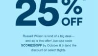 a blue and white advertisement