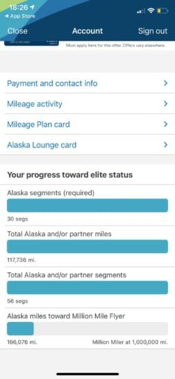 a screenshot of a mileage card