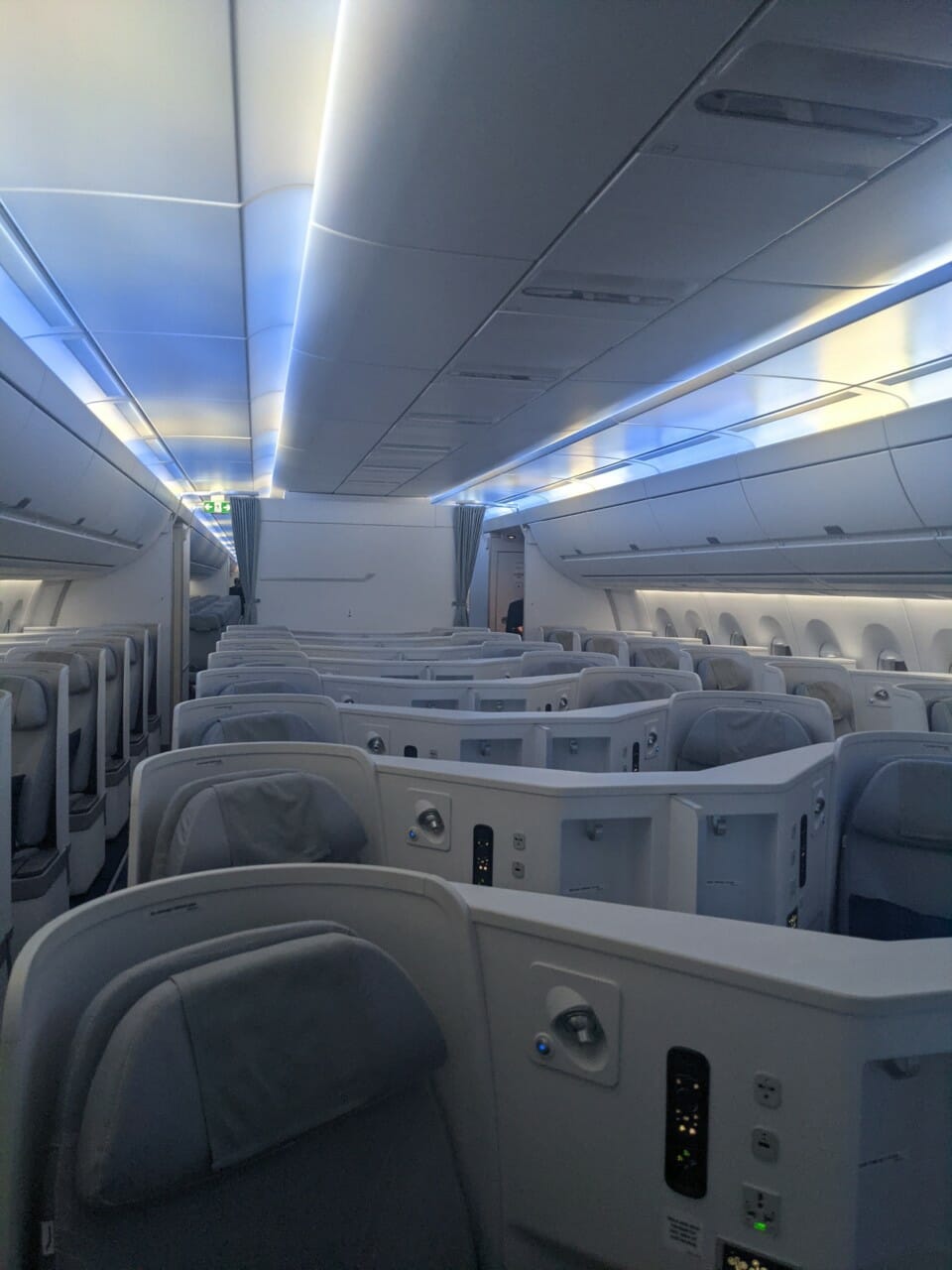 an airplane with rows of seats