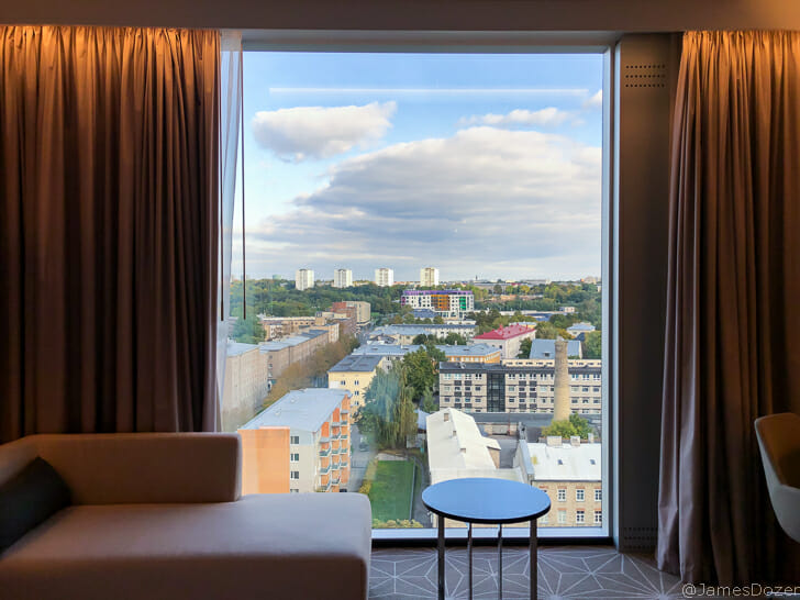 a view of a city from a window