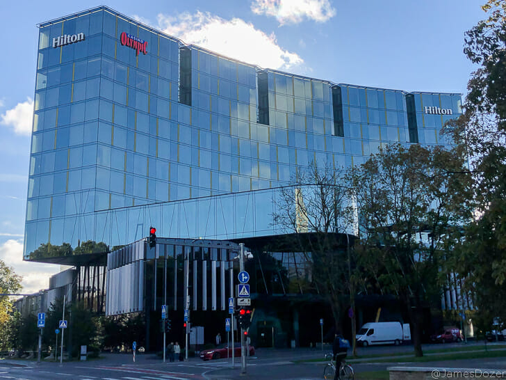 a building with glass windows