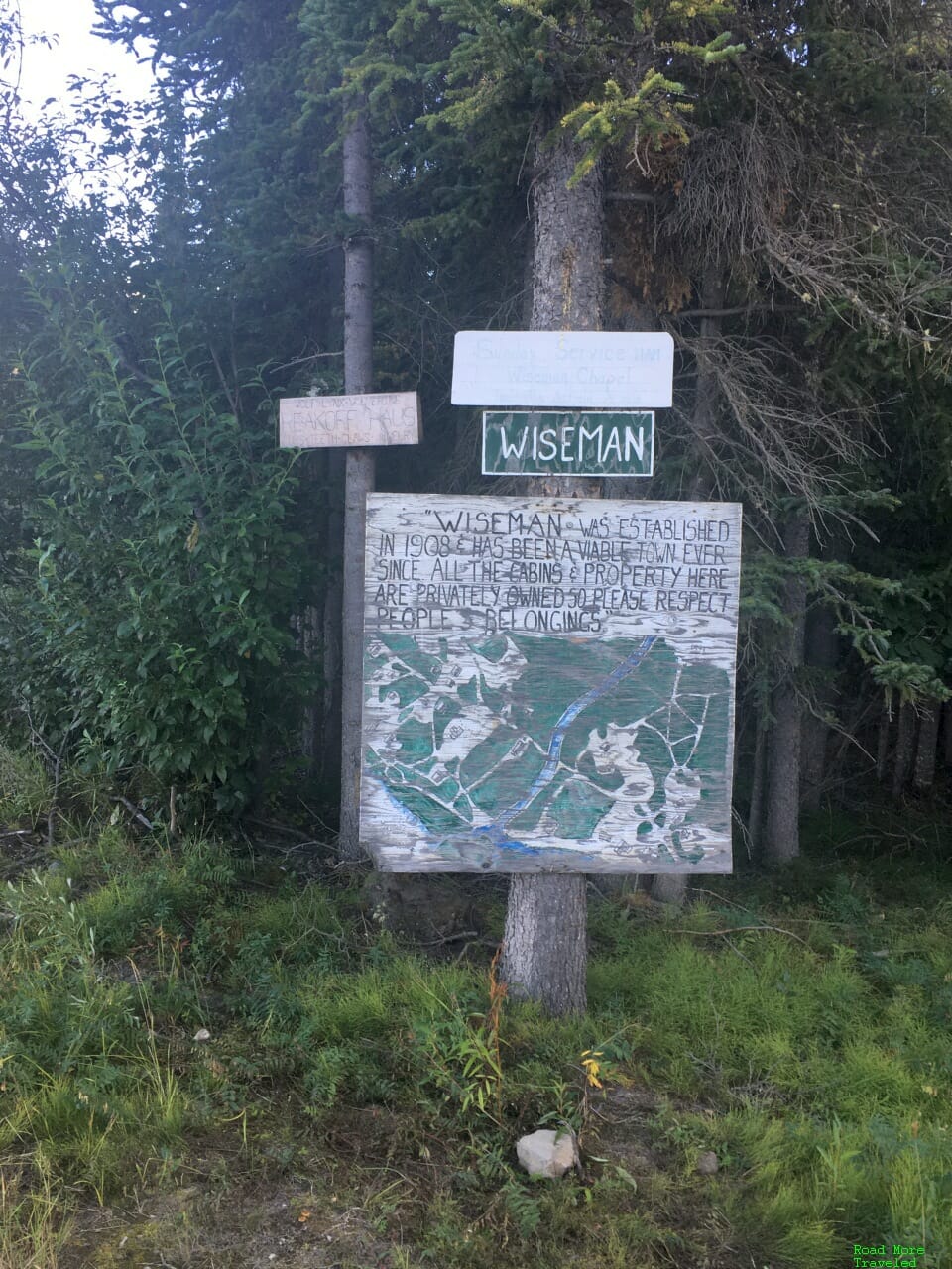 Welcome sign, Wiseman, Alaska