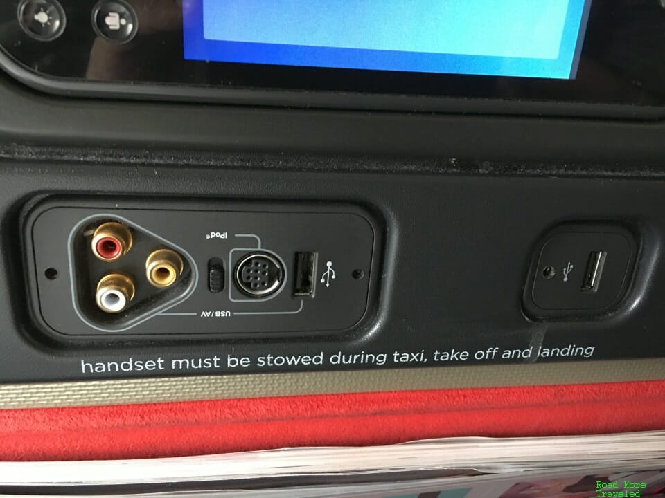 Virgin Atlantic B747 Premium Economy - USB and A/V outlets