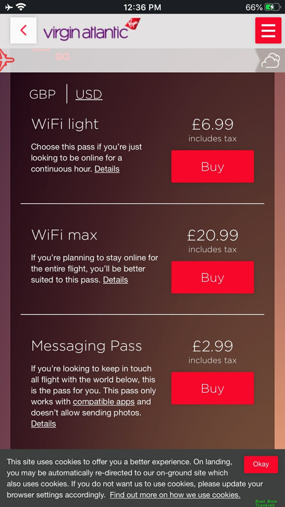 Virgin Atlantic B747 Premium Economy - WiFi prices