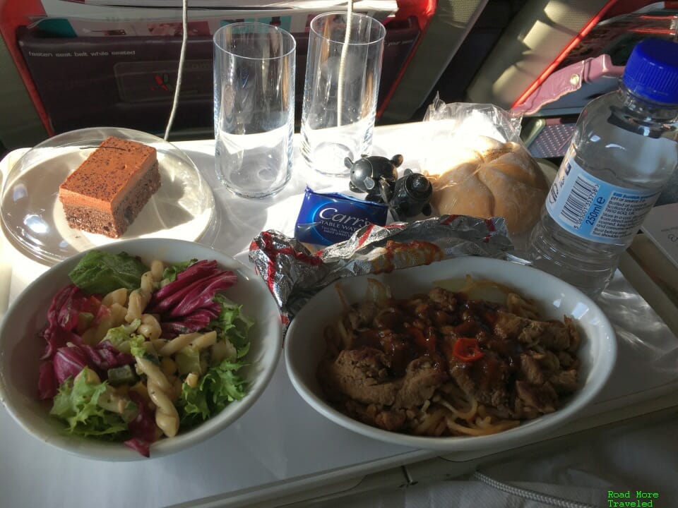 Virgin Atlantic B747 Premium Economy - lunch