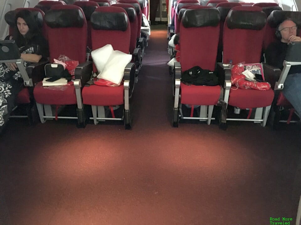 Virgin Atlantic B747 upper deck Economy exit row