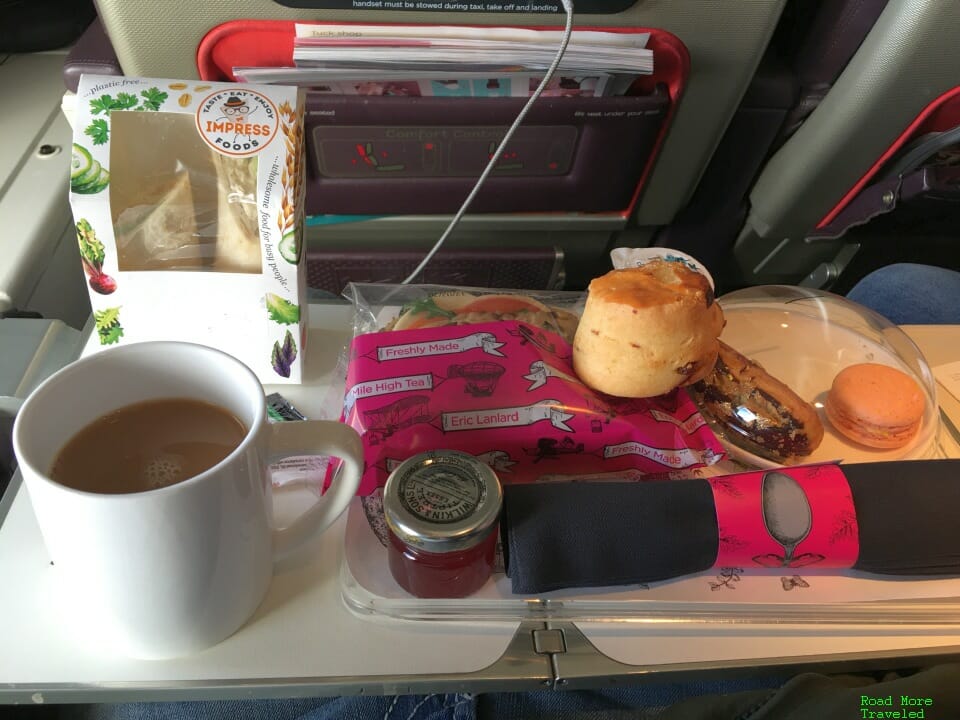 Virgin Atlantic B747 Premium Economy - afternoon tea