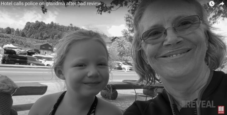 a woman and a child smiling