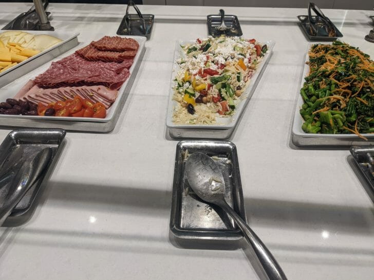 a trays of food on a table