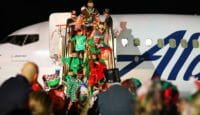 a group of people on an airplane