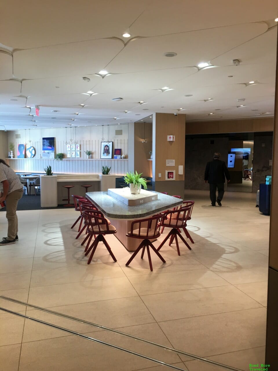Dining table looking towards lounge entrance