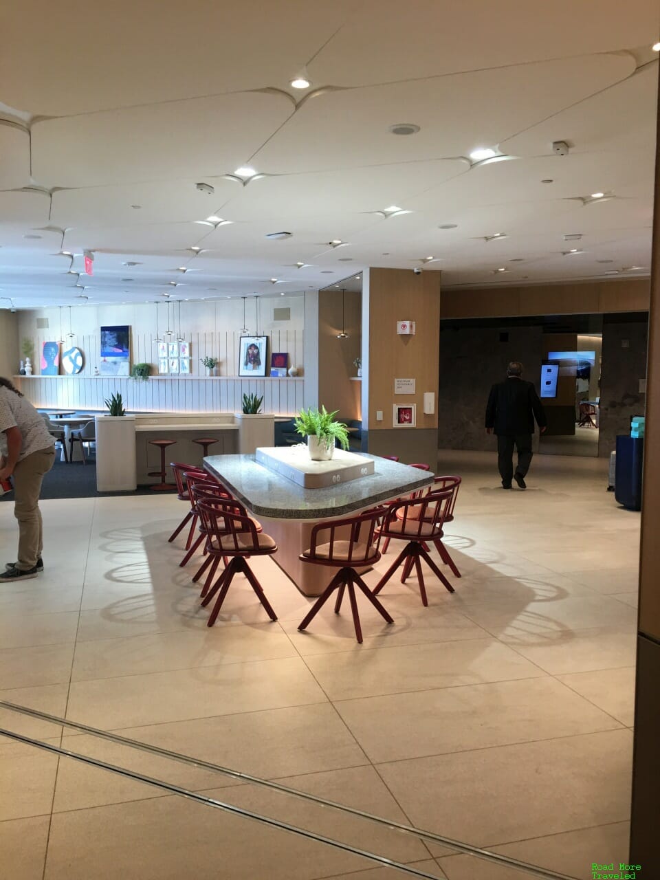 Dining table looking towards lounge entrance