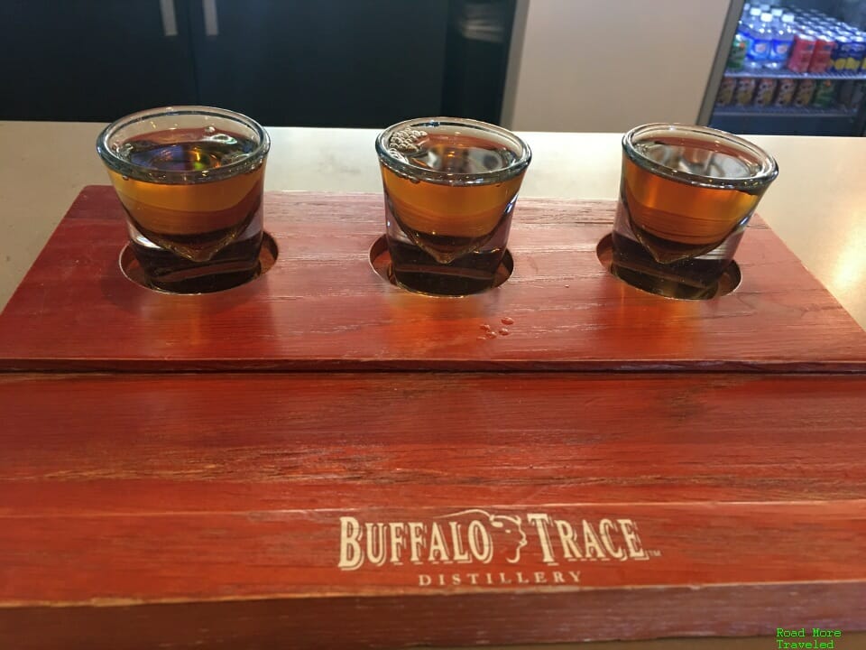 Bourbon flight at Bourbon Academy Tasting Room, SDF