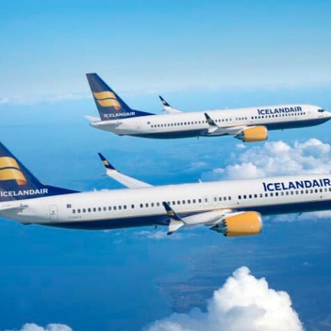two airplanes in the sky