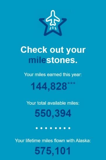 a blue and white check out mileage
