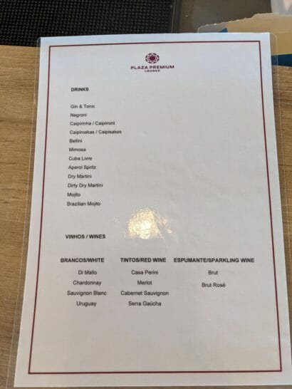 a menu on a table