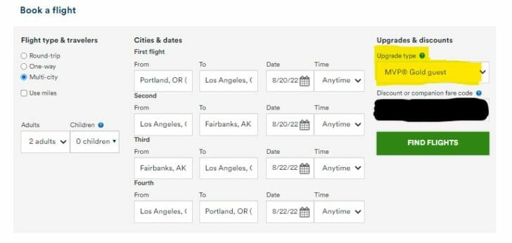 a screenshot of a flight schedule