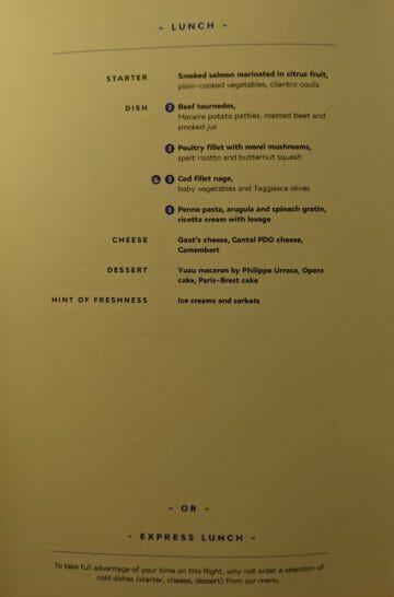 Business menu