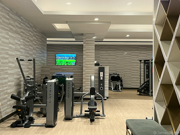 a gym with exercise equipment